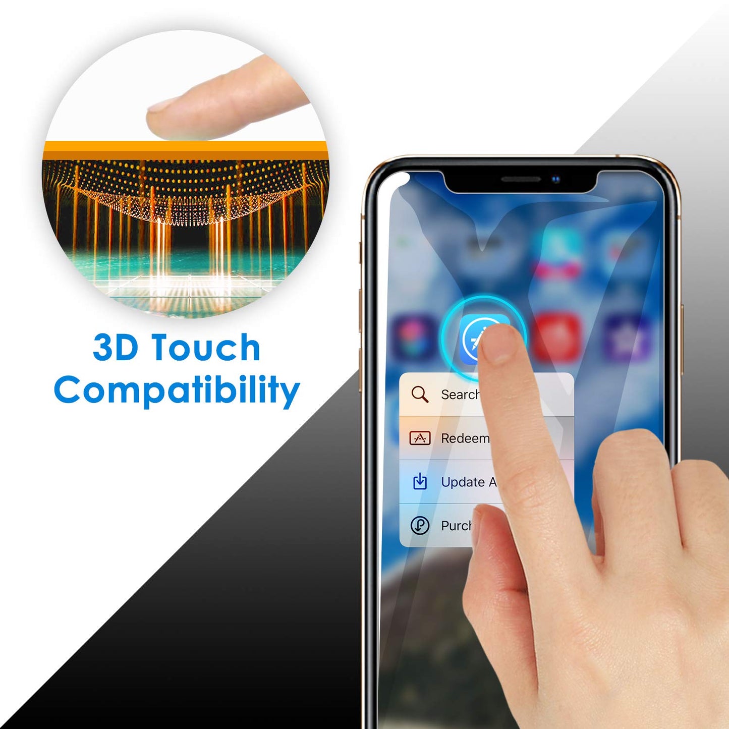 JETech Privacy Screen Protector for iPhone 11 and iPhone XR 6.1-Inch, Anti Spy Tempered Glass Film, 2-Pack