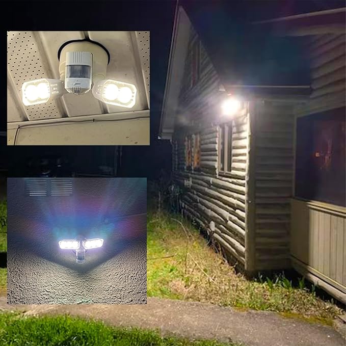 SANSI 28W 3500LM Motion Sensor Outdoor Lights, Flood Lights Outdoor Motion Sensor Security Lights Detector with 4 Mode 350W Equiv 5000K, IP65 Waterproof for Soffit, Garage, Yard (White) Hardwired