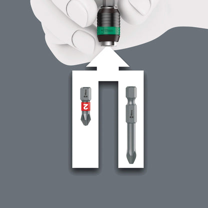 Wera 416 R T-Handle Bitholding Screwdriver Rapidaptor, 1/4" x 45 mm, 05023404001