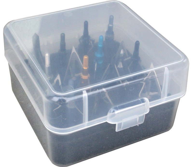 MTM BH16 Broadhead Box Broadhead Box - Holds 16 Fixed or Mech. USA Made, Clear