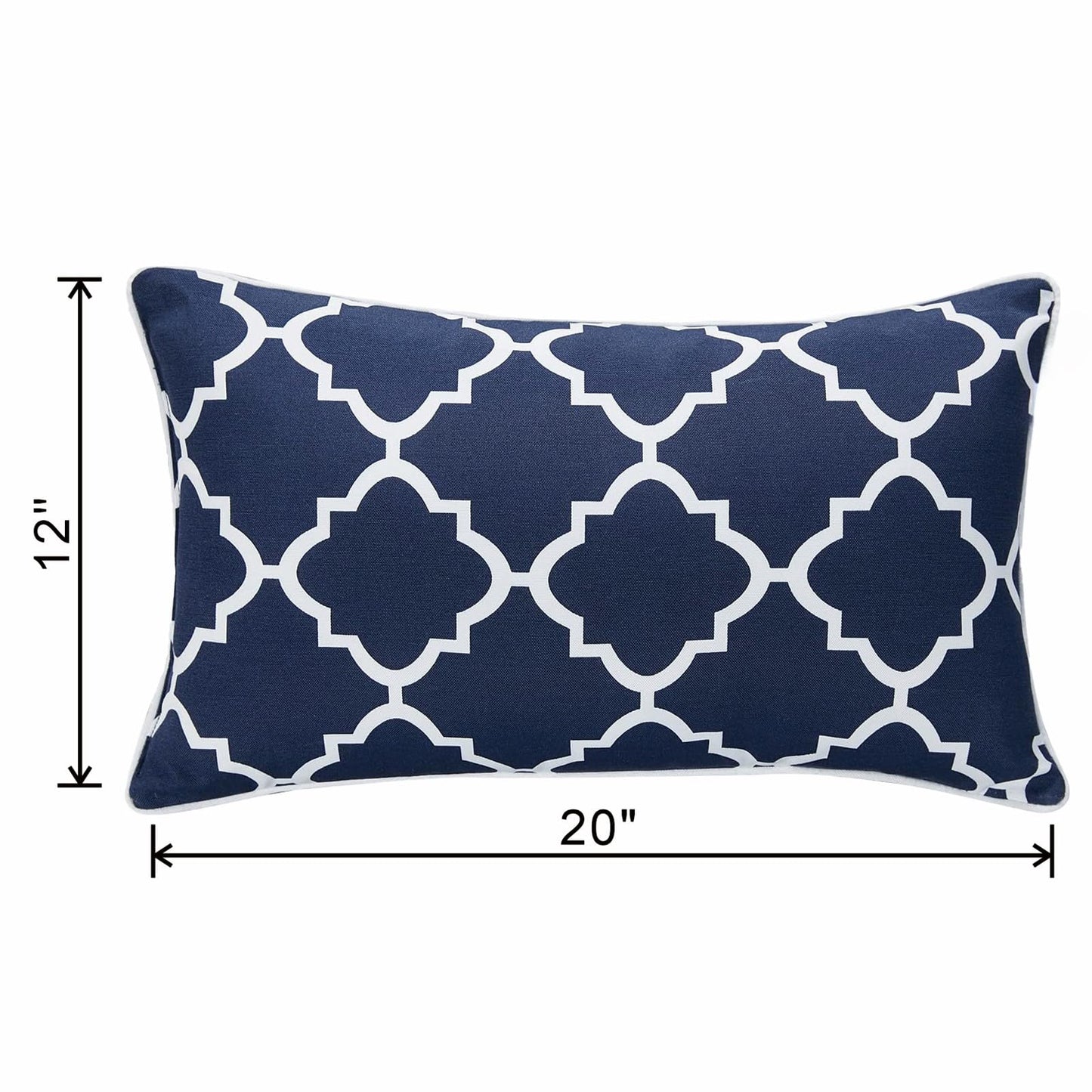 JMGBird Outdoor Waterproof Lumbar Pillows Set of 2 with Insert 12x20 Inch for Patio Furniture