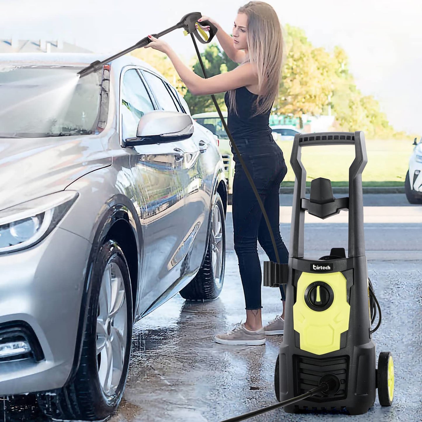Pressure Washers, 1650W 135Bar 420L/H Electric Jet Washers Pressure Washers with Patio Cleaner, Power Washer with Adjustable Spray Nozzle, Pressure Washer for Patio Car Garden Yard Fences Driveways