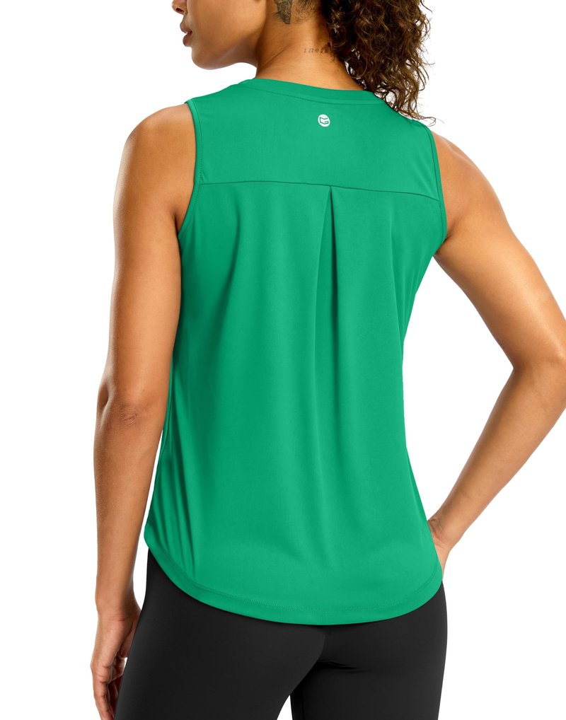 G Gradual Workout Tank Top for Women Sleeveless Athletic Yoga Tops High Neck Quick Dry Running Tennis Sports Shirts for Women(Green,M)
