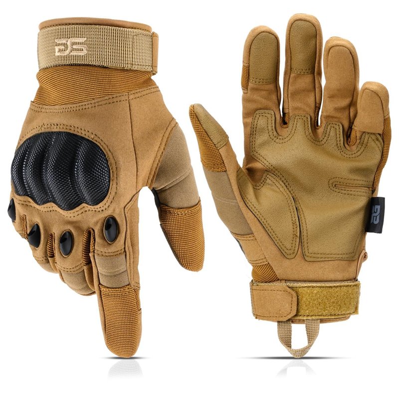 Glove Station Hand Protective Gloves for Men - Touchscreen Motorcycle Riding Gloves for Airsoft, Hiking & Outdoor Work - Tan, XX-Large
