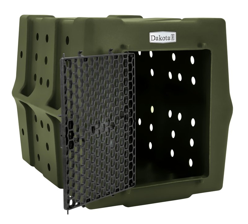 Dakota 283 Canine Rough and Tough Economy Dog Crate w/Removable Two-Way Door - Heavy Duty Outdoor Kennel for Large Breed Dogs (Olive, Large)
