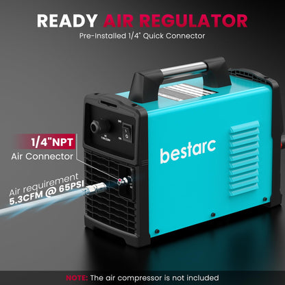 bestarc Plasma Cutter, [Pilot Arc][Large LED Display][Air Sensor] 50A bestarc Plasma Cutter Machine 110/220V Dual Voltage, 1/2 Inch Clean Cut 4/5 Inch Max Cut, Post Flow Mesh, 2T/4T for Beginners DIY