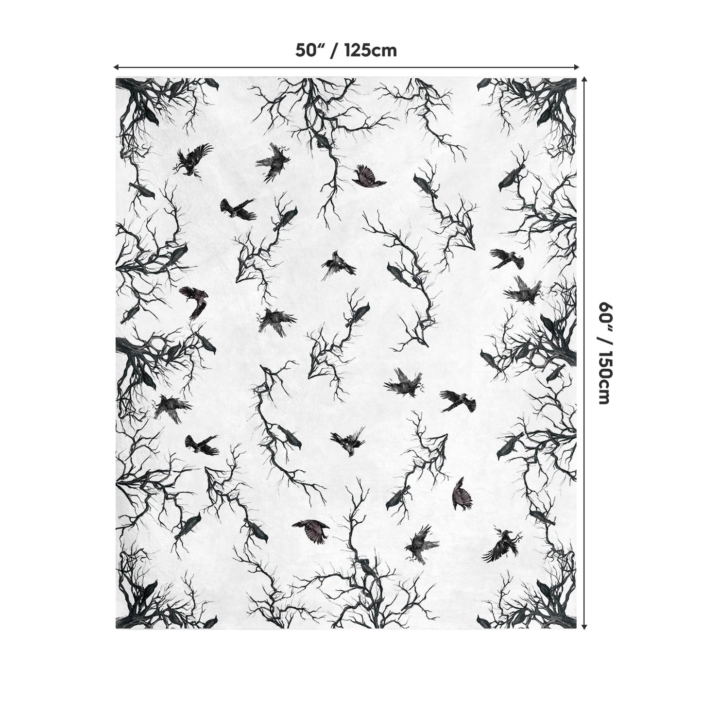 Horaldaily Halloween Flannel Blanket Throw, Crow Tree Soft Fuzzy Plush Cozy Fleece Blankets for Couch Sofa Bed Lounging, Ideal Gifts for Kids Adults Wife Self, 50x60