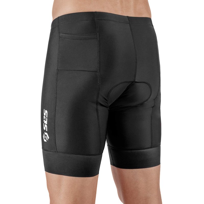 SLS3 Triathlon Shorts Mens – Tri Shorts Mens – 2 Pockets FRT – Designed by Athletes for Racing (Midnight Black, Small)