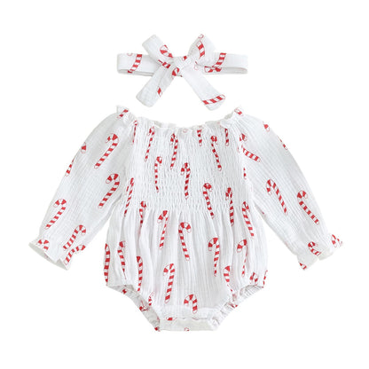farrubbyine8 Newborn Baby Girl Outfit Cute Romper Long Sleeve Ruched Bodysuit Comfy Outfits Baby Girl Clothes (Xmas Red, 0-3 Months)