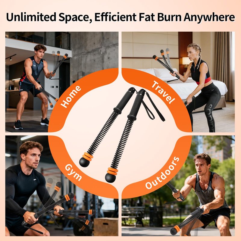 Ropeless Battle Rope, Portable Adjustable Strength Training for Home Gym