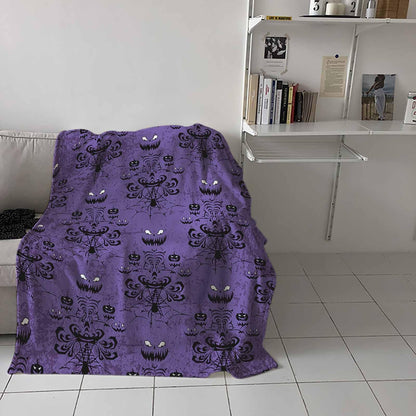 T&H XHome Flannel Fleece Bedding Blanket - 50"x60" Haunted Halloween Mansion - Grim Grinning Ghosts Anime Camp Throw Blanket for Baby Kids Boy Girls Men Women
