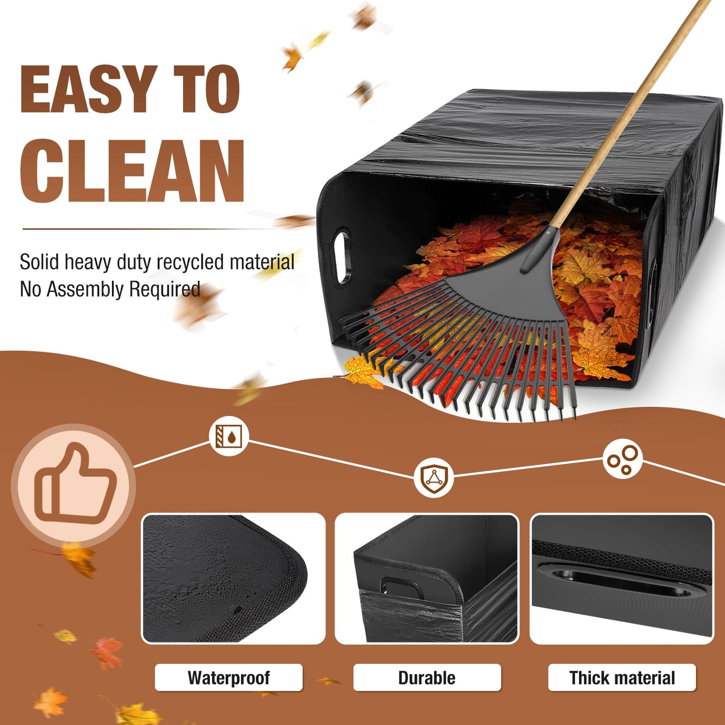 2 PCS Lawn Trash Bag Holder, Leaf Collector Holder Holds 30-42 Gallon Bags, Reuseable Garbage Frame for Camping, Yard Weeding, Lawn Party