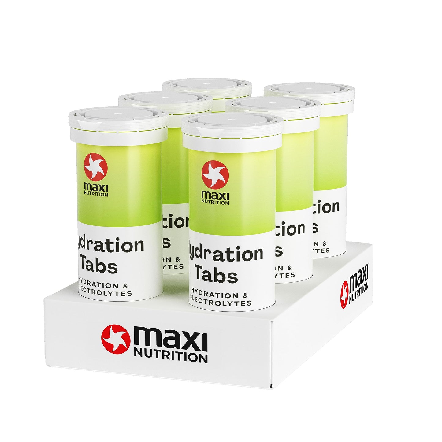 MaxiNutrition Hydration tabs, Green Apple, Zero Sugar| Effervescent Electrolyte Tablets| for Improved Hydration and Recovery | Suitable for Vegans and Vegetarians | 6 x 10 Tablets (6 Pack)