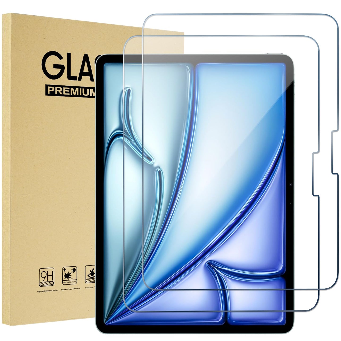 ProCase 2 Pack Screen Protector for iPad 9th 8th 7th Generation 10.2 Inch (2021/2020/2019), Tempered Glass Film for A2602 A2603 A2270 A2197 -Clear