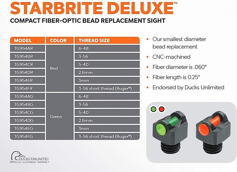 TRUGLO Starbrite Deluxe Fiber Optic Sight 2.6mm Red