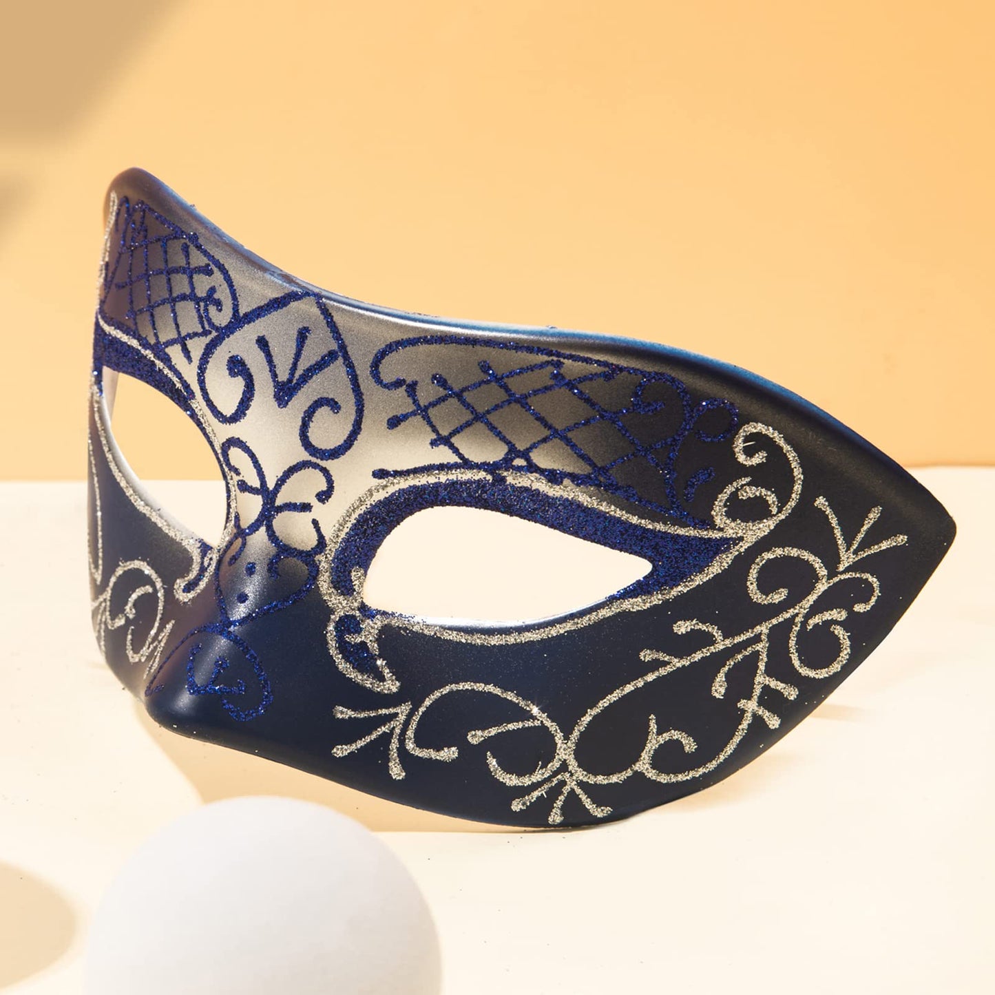 Seglorwy Masquerade Mask for Men Vintage Venetian Mardi Gras Halloween Christmas Party Masks (Blue Silver)