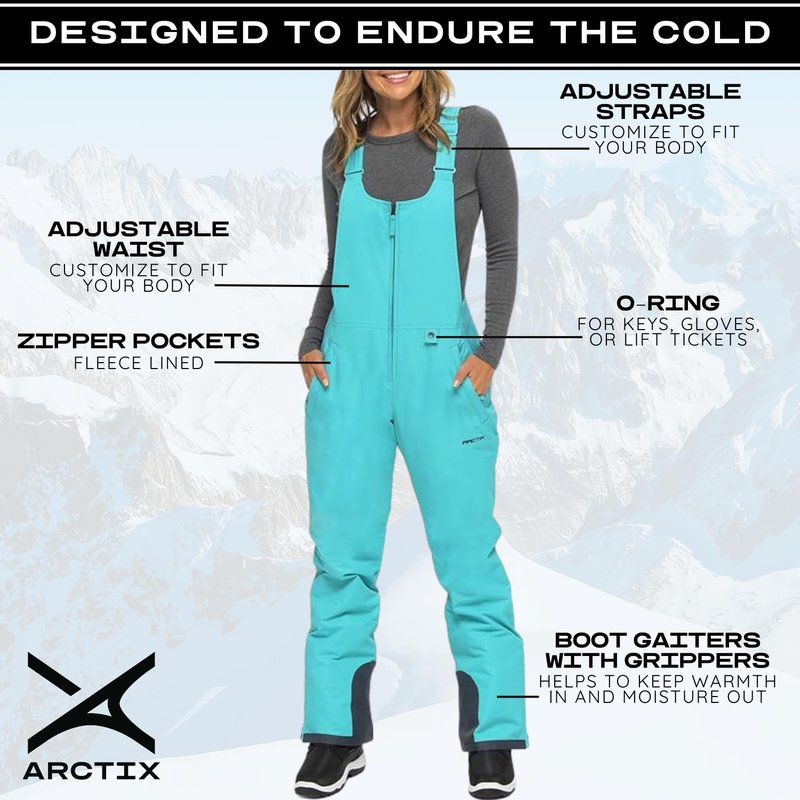 Arctix Women's Essential Insulated Bib Overalls, Bluebird, 1X Tall