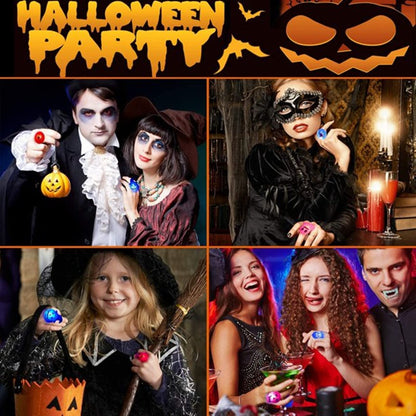 Halloween Light Up Rings 50Pcs Halloween Party Favors for kid Light Up Treat Glowing LED Ring for Kids Adults