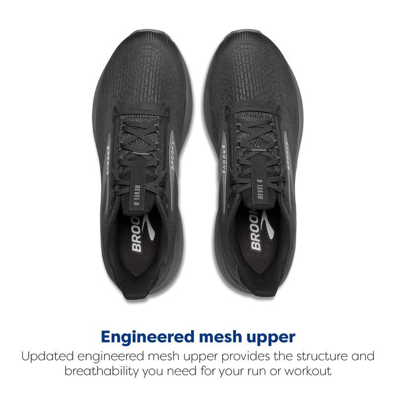 Brooks Men’s Revel 8 Neutral Running & Walking Shoe - Primer Grey/Blackened Pearl - 7 Medium