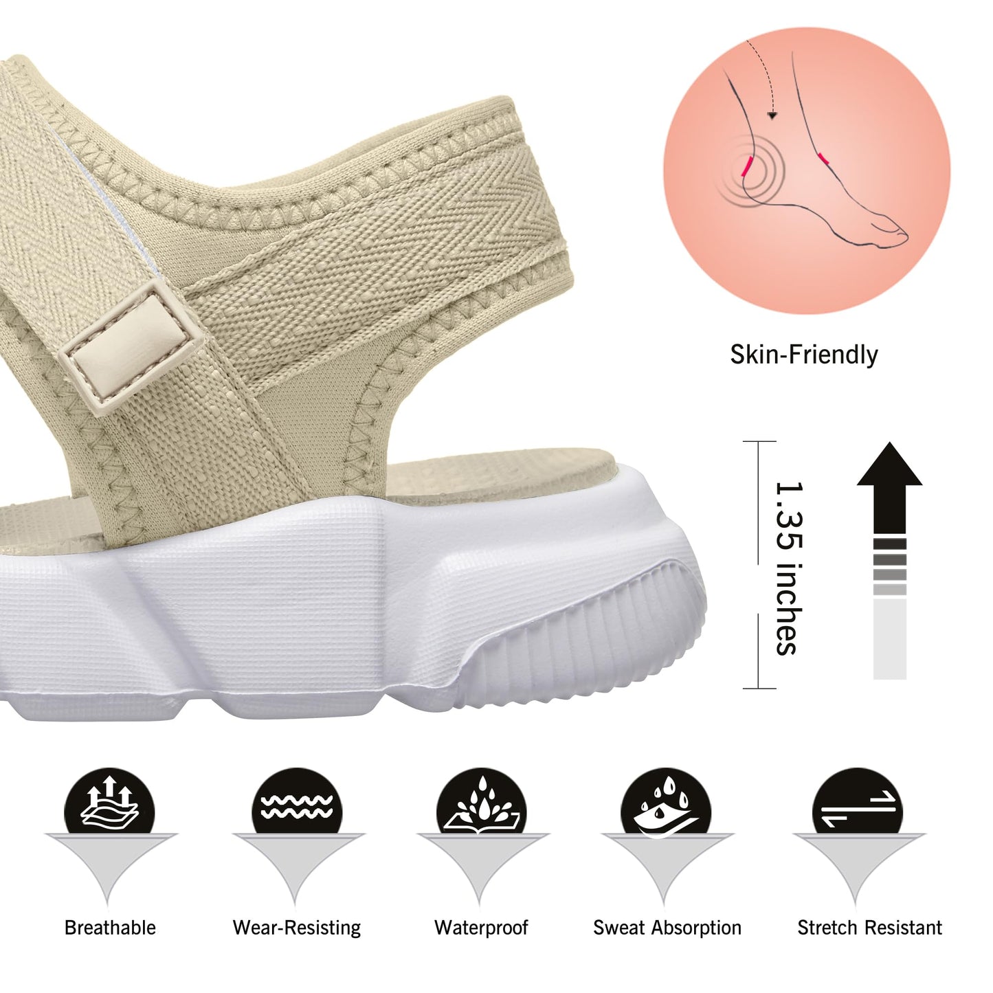 CAMELSPORTS Women Walking Sandals Summer Athletic Sandals Sport Water Shoes Beach for Casual Travel Outdoor