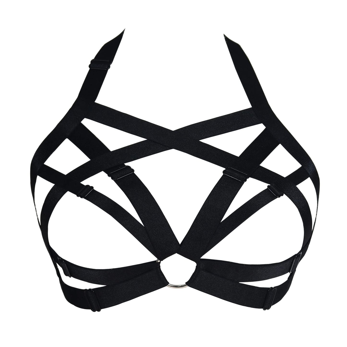 JELINDA Womens Bra Elastic Cupless Cage Bra Strappy Hollow Out