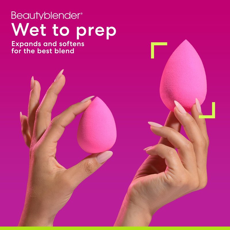 Beautyblender Original Pink Makeup Sponge | Super-Soft Blending Foam for Foundations, Powders and Creams | Reusable & Washable, Vegan & Cruelty-Free, Streak-Free Finish