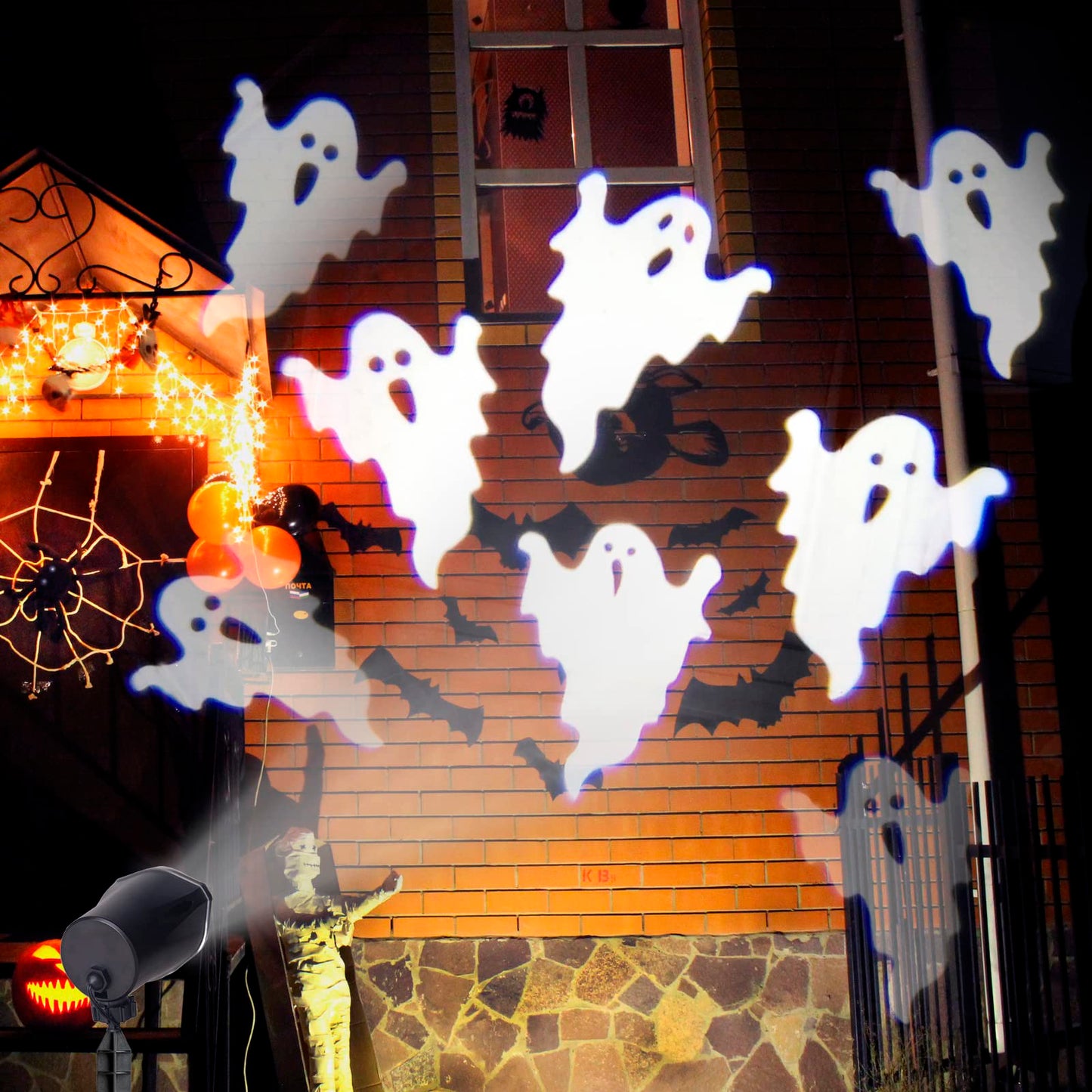 PEIDUO Halloween Projector Lights, Rotating Ghost Projector Halloween, Waterproof Outdoor Halloween Projector, Landscape, Yard, Patio, Garden, Party Decor