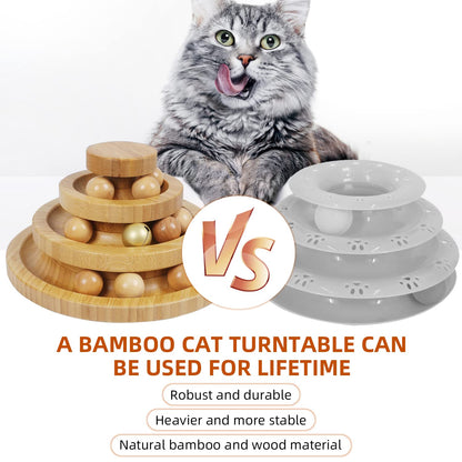 DoogCat Cat Ball Track Toy,Kitty Toys Roller,3-Level Ball Tower with 9 Removable Balls,Interactive Cat Toy, DIY Circle Fun Toy for Kitten Mental Physical Exercise - Medium Size