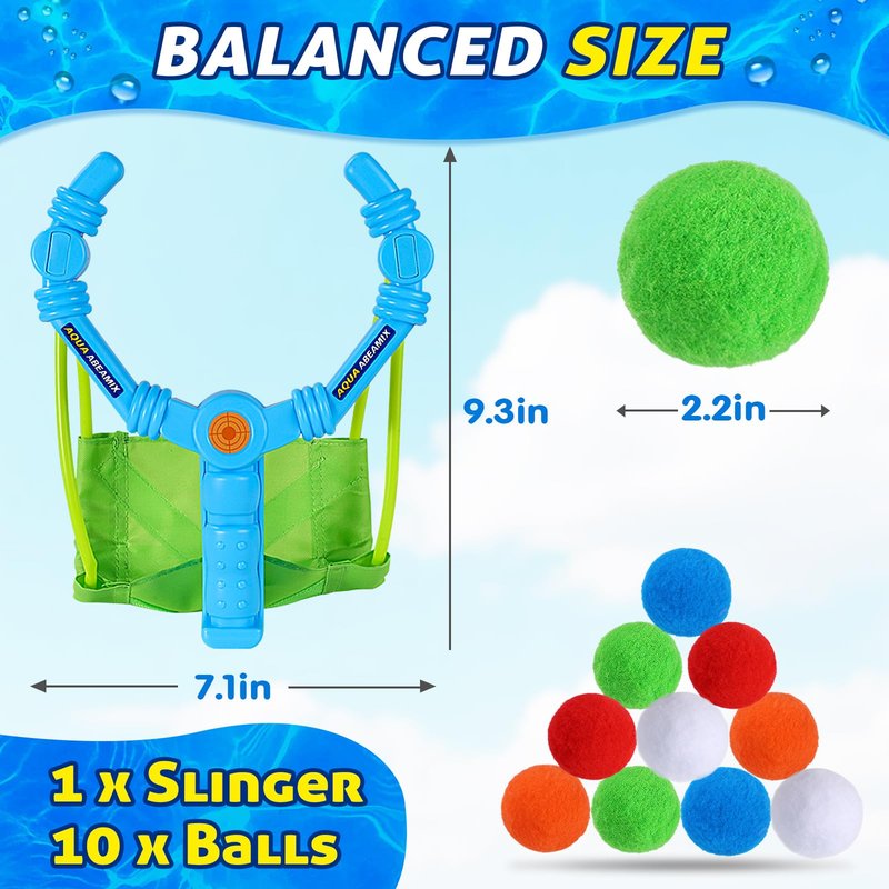Reusable Water Balloons Set For Kids, 2 PCS Slingshot Launcher With 25 PCS Soft Balls, Outdoor Summer Water Toys For Pool Beach Backyard Water Game Fun, Birthday Party Gift For Boys Girls