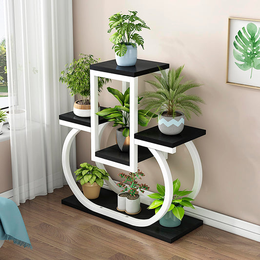 DJVHSRI 4-Tier Iron Flower Stand - Heart-Shaped Indoor Plant Display Rack Corner Storage for Garden Balcony and Courtyard - Stylish Metal Flower Pot Holder,6