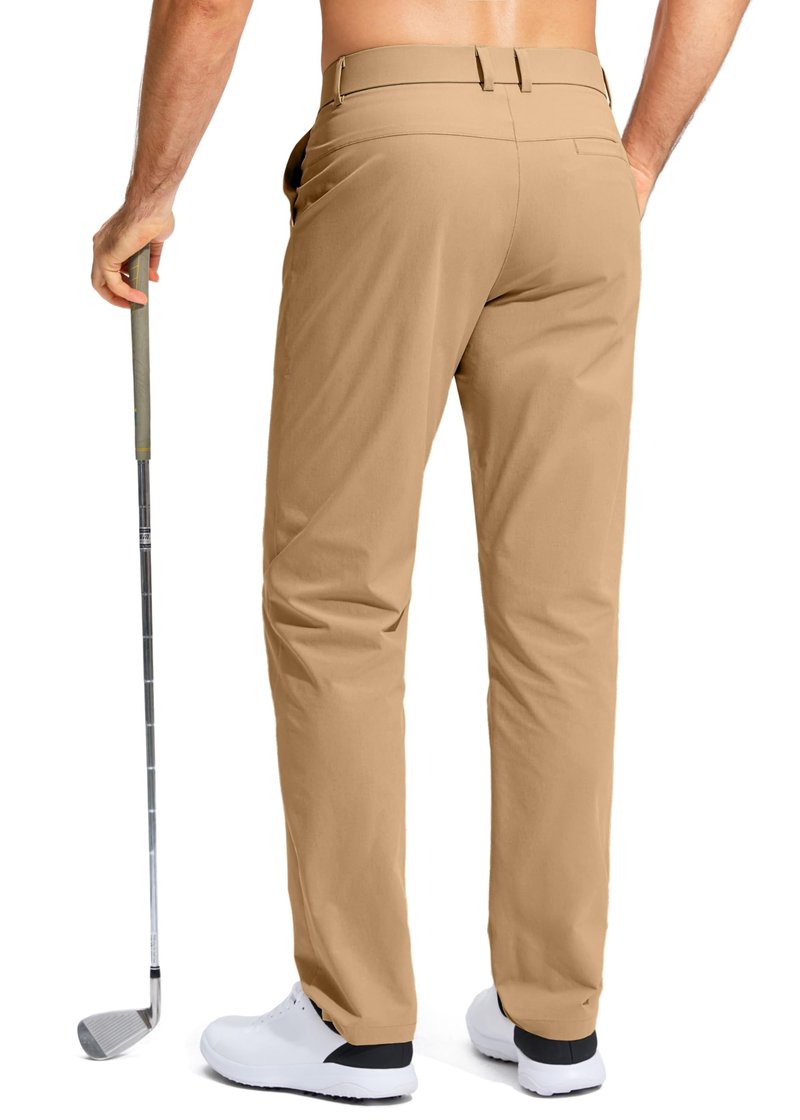 Pudolla Men's Golf Pants Mens Stretch Dress Pants 30 Lightweight Quick Dry Casual Slacks Work Pants with Pockets(Dark Khaki 40Wx30L)