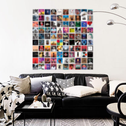 A ART·ZONE 100 Pcs 5x5 Inch | Posters Wall Collage Kit for Room, Album Cover Posters, Music Posters, Rapper Posters, Band Posters, Wall Posters for Bedroom Multicolor