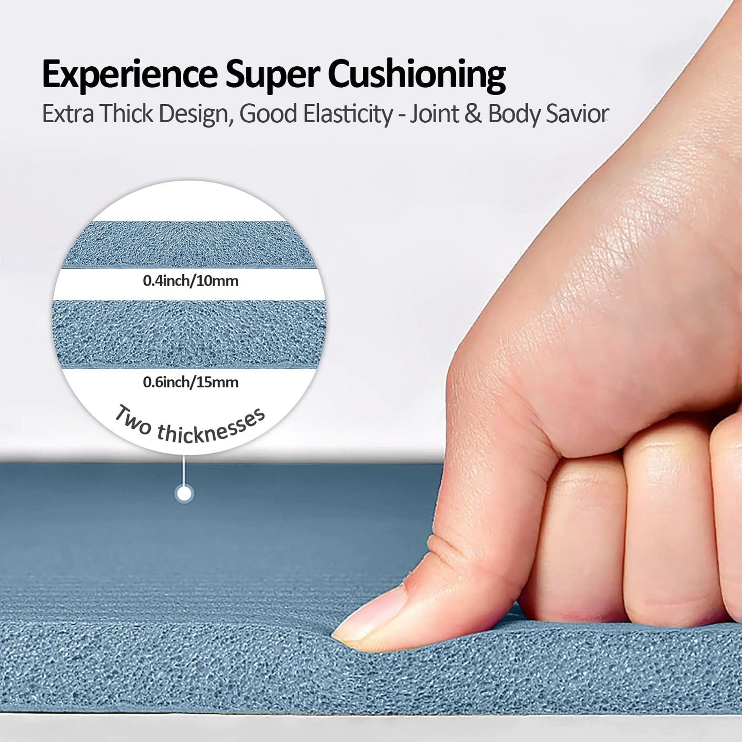 Yoga Mat Non Slip NBR Thick Yoga Mat, 72"L x 32"/24"W x 0.6"/0.4"TH (185cm x 80cm/61cm x 15mm/10mm), Anti-Tear Exercise Mat with Carrying Strap and Bag, Workout Mats for Yoga, Pilates, Floor Exercises