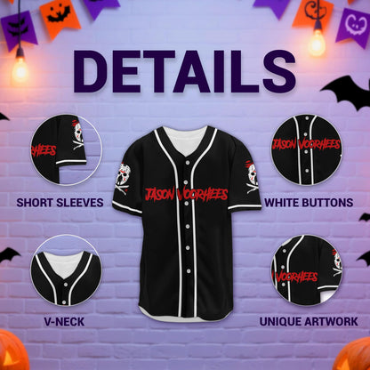 fat mummy Jason Horror Baseball Jerseys Shirt Scary Movie Halloween Shirt Gifts for Movie Lover (L) Black-White…