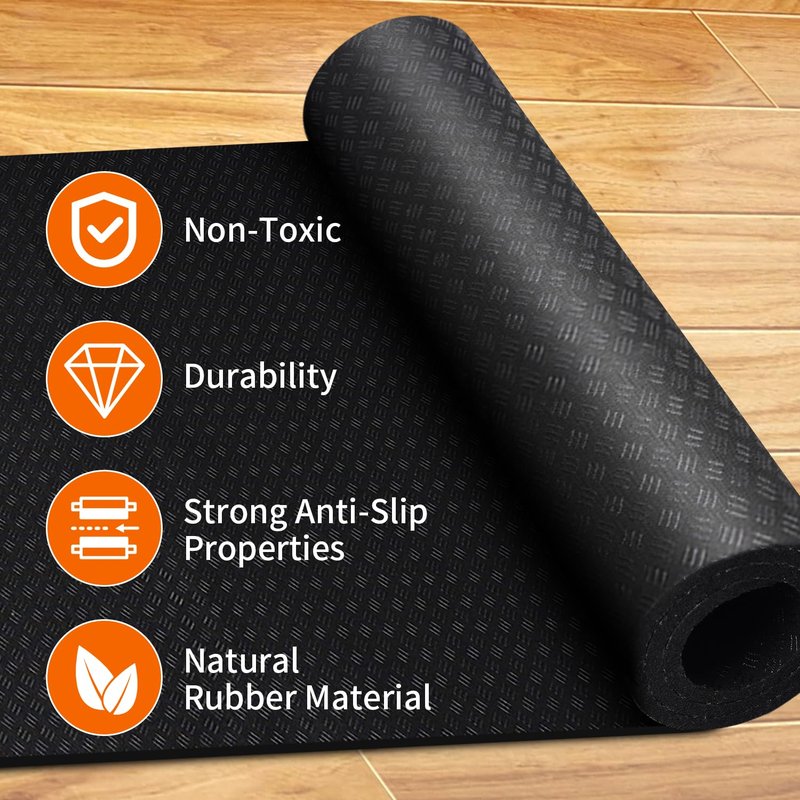 Stepwaver 2 Pack Double Non-Slip Workout Mat for Ellipse Leg Exerciser, 23.6" × 11.8" 0.2" Thick Ellipse Machine Mat, Exercise Mats for Under Desk Ellipticals