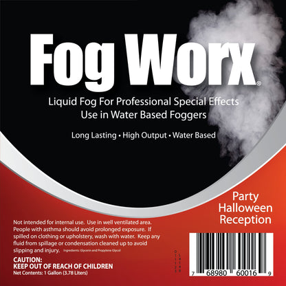 FogWorx Fog Juice - 1 Gallon of Organic Fog Fluid (128 oz) - Medium Density, High Output, Long Lasting Fog Machine Fluid for 400 Watt to 1500 Watt Machines
