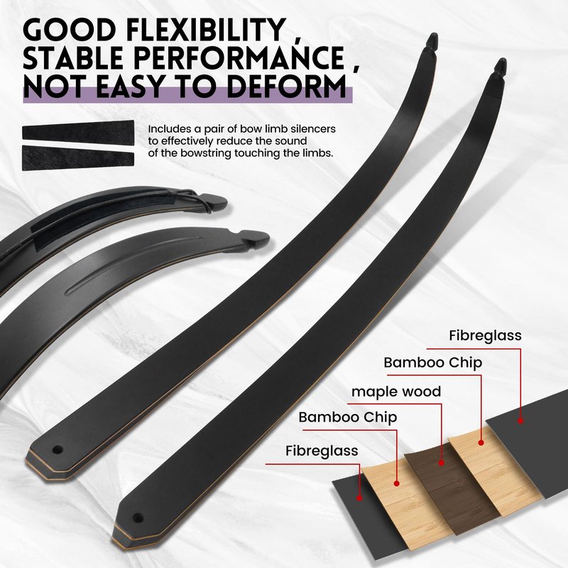 Archery Takedown Recurve Bow 60inch 30lbs,35lbs,40lbs,45lbs,50lbs,55lbs,60bs Traditional Hunting Bows Target Shooting Practice for Right Hand (45.00)