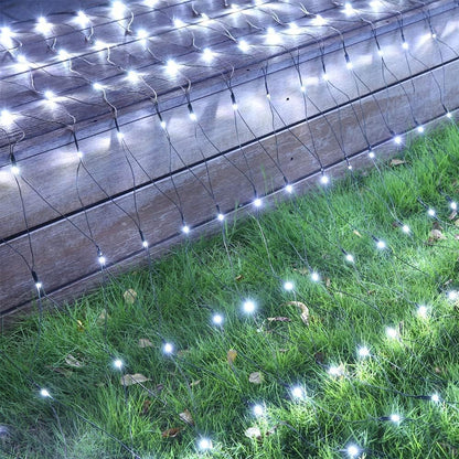 iBaycon 4ft x 6ft Christmas Net Mesh Lights, 8 Modes Timer Connectable Waterproof Christmas Lights for Trees, Bushes, Wedding, Garden, Outdoor Decorations (White, 1PACK)