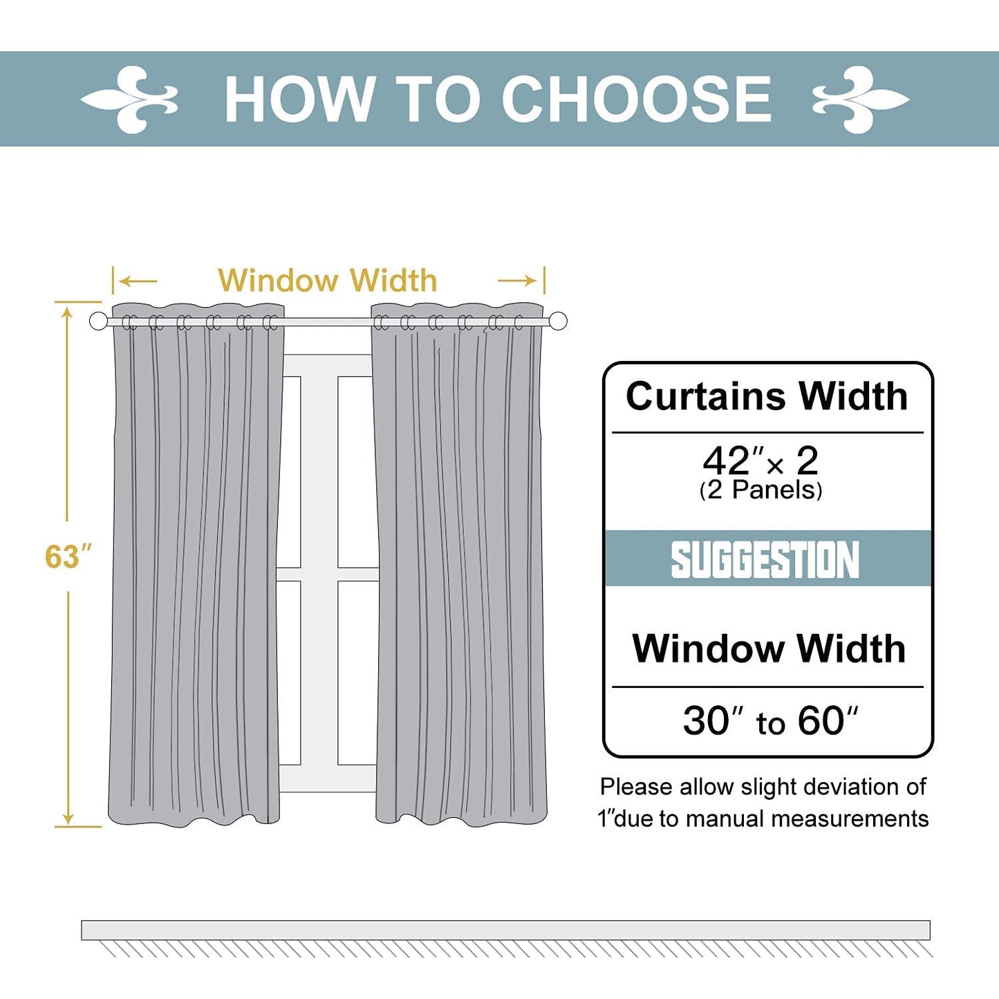 ChrisDowa Grommet Blackout Curtains for Bedroom and Living Room - 2 Panels Set Thermal Insulated Room Darkening Curtains (Dark Grey, 42 x 63 Inch)