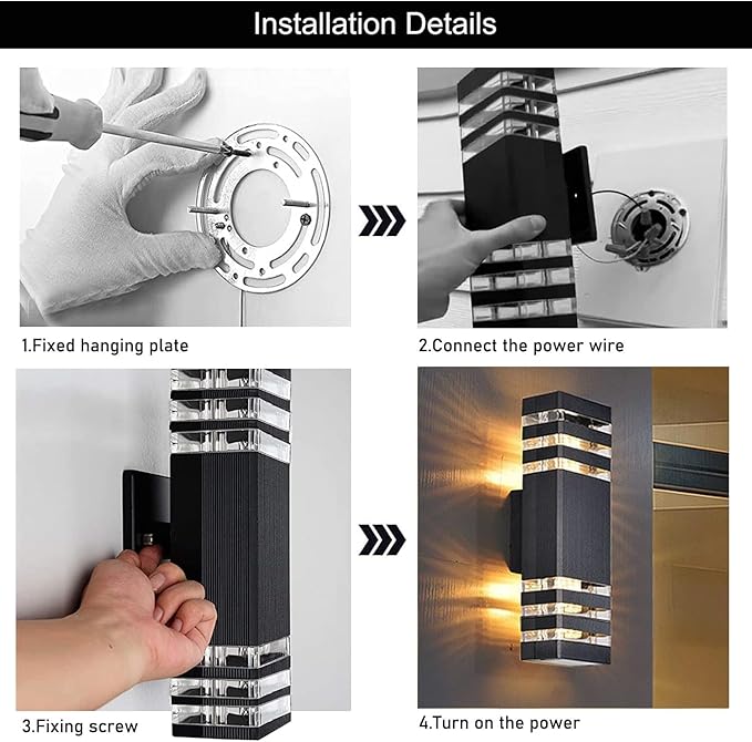 8Pack 15inch Outdoor LED Wall Lights,4000K Day White Outdoor 18W Wall Light Aluminum Body Waterproof IP65 led Porch Light for House Patio Garage Garden.(No Sensor)