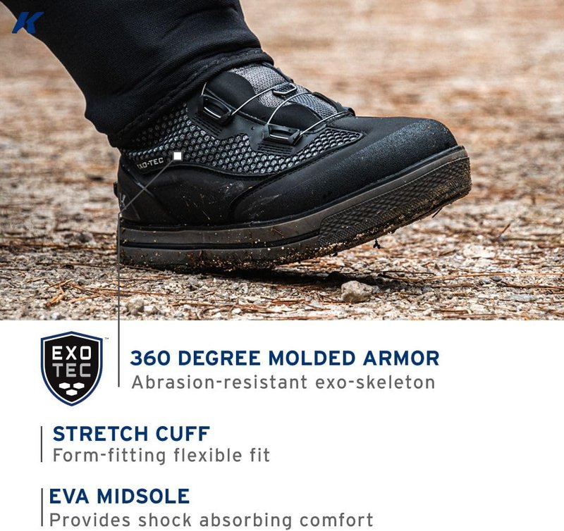 Korkers Men's Chrome Lite Wading Boots - Fixed Kling-On Rock Soles | Lightweight & Durable