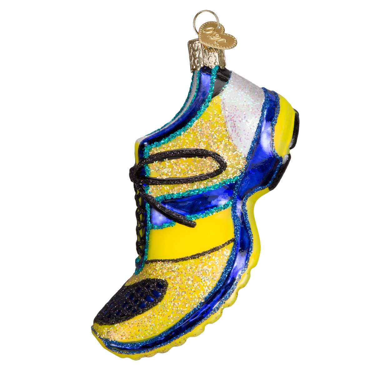 Old World Christmas Running Shoe Glass Blown Ornament for Christmas Tree, Handcrafted Holiday Decoration, Sport Collection