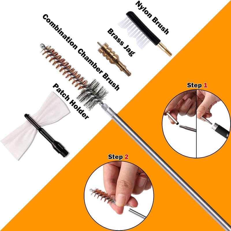 Gun Cleaning Kit - Pistol & Rifle Cleaner for .22, .357, 9mm, .40, .45 Caliber | Portable Case & Accessories