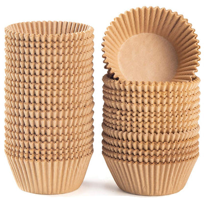 Caperci Standard Natural Cupcake Liners 500 Count, No Smell, Grease-Proof Paper Muffin Liners, Food-grade Baking Cups for Cupcakes, Muffins, Nuts