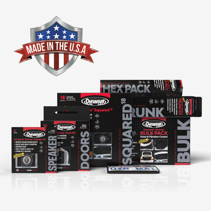 Dynamat Xtreme Sound Deadening Car Insulation Speaker Pack 10415 – Pre Cut Noise Dampening Kit for Audio Speakers – Easy Self Adhesive Install – Made in USA – 2 Sheets 10”x10” Each, 1.4 sq ft total