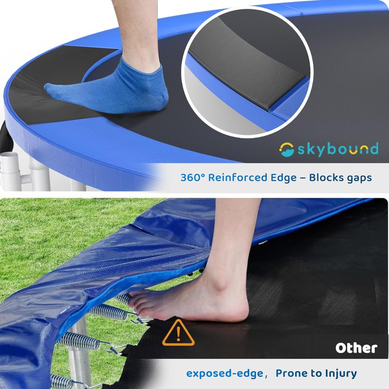 Skybound AiryBounce 16ft Trampoline Recreational Trampolines with Enclosure Outdoor Trampoline for Kids and Adults with Safety Net and Spring Padding