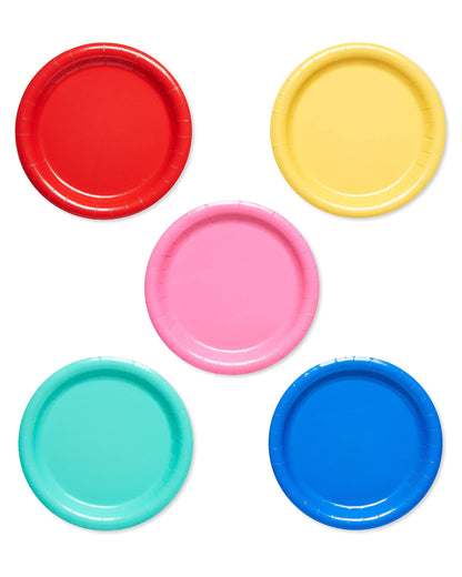 American Greetings 50-Count 7 in. x 7 in. Rainbow Paper Dessert Plates