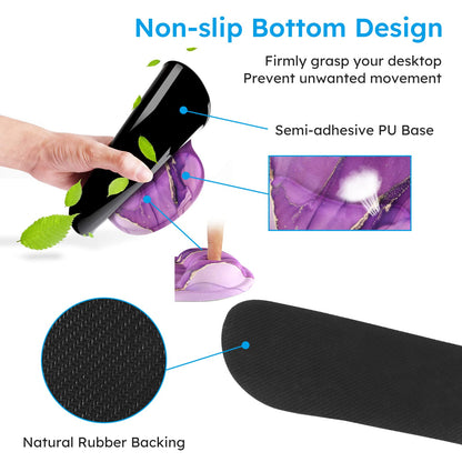 iCasso Purple Ergonomic Gaming Mouse Pad with Wrist Support, 4in1 XXL Large Desk Mat - Keyboard Wrist Rest + Mouse Wrist Rest + Coaster, Marble Style Desk Pad Mousepad
