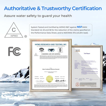 Waterdrop G3P600 Reverse Osmosis Water Filter, 600 GPD, Water Softener, Reduce TDS, Reduce Scale, Enhance the Flavor of Coffee and Tea, 2:1 Pure to Drain, Smart LED Faucet