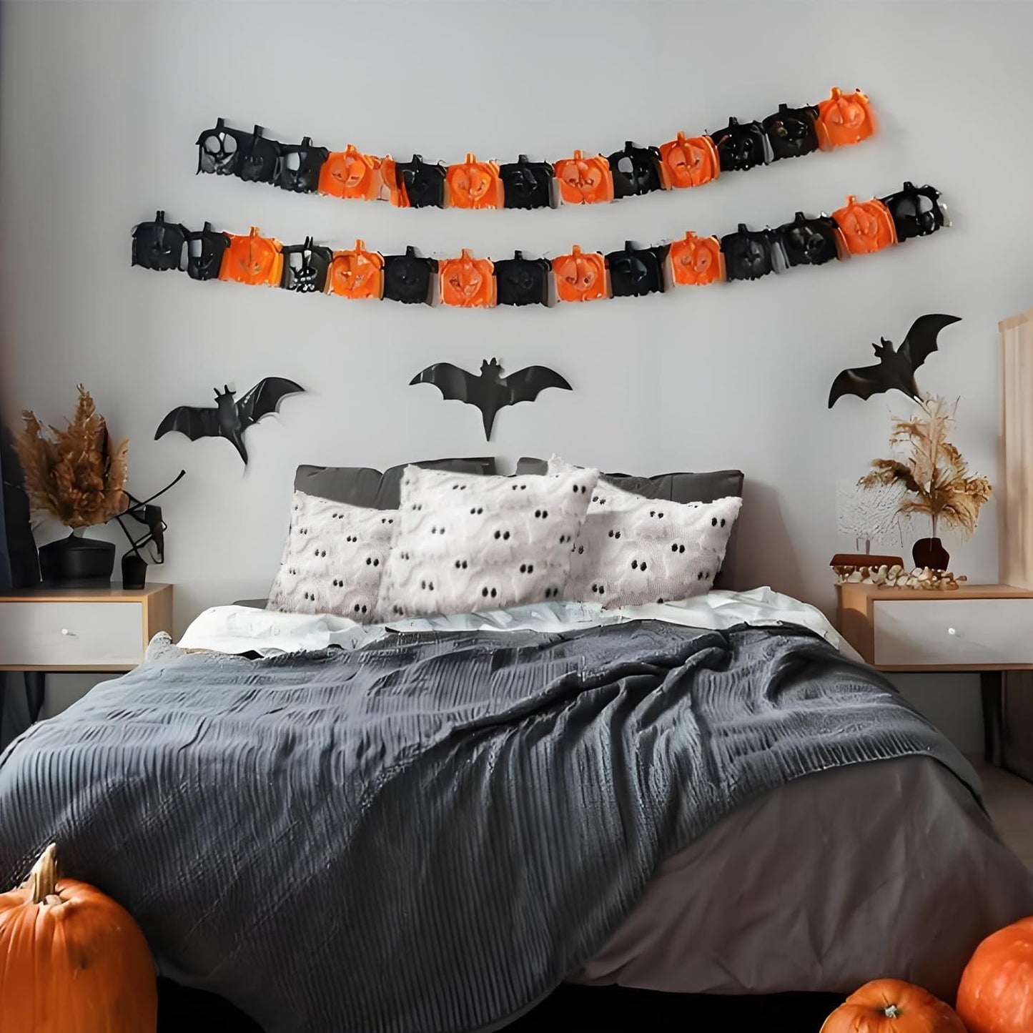 4 Pcs Halloween Throw Pillow Covers 18x18, Soft Faux Fur Pillow Cases Decorations, Fluffy Plush Accent Couch Cushion Case for Halloween Chair Sofa Bedroom Living Room Home Decor(Ghost A)